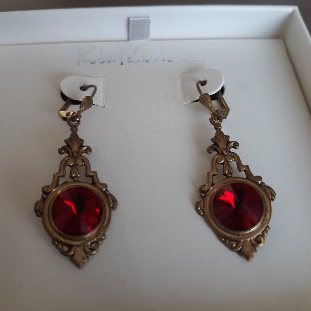 Victorian synthetic ruby earrings